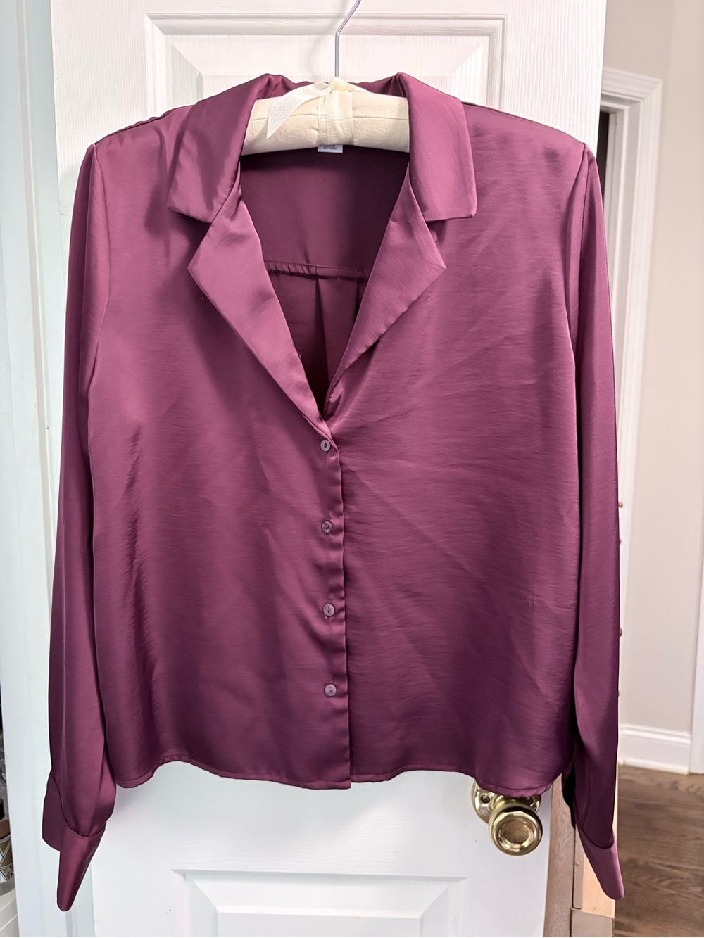 Old Navy Plum Button-Front Blouse